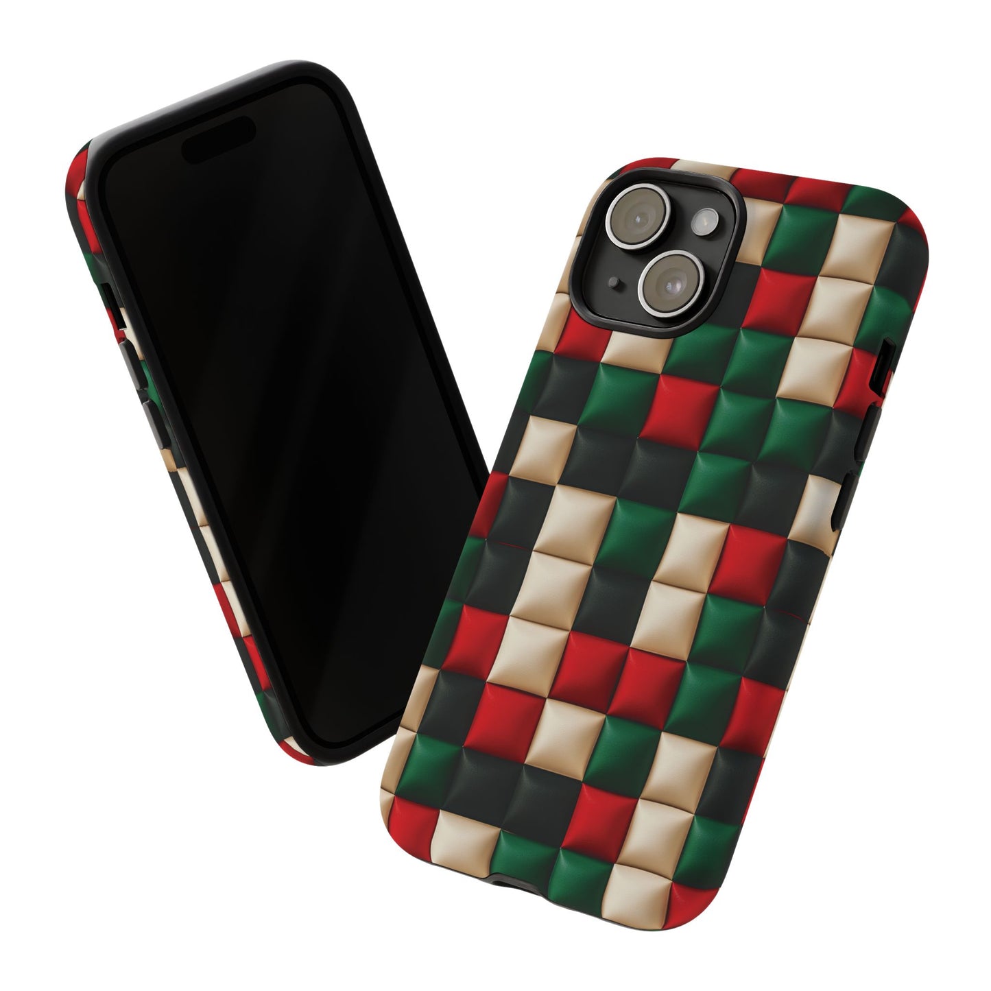 Christmas Pattern Phone Case, Christmas Colors Mobile Case, Festive iPhone 16 Pro Max Tough Case, Samsung Galaxy, Pixel, iPhone 15 MagSafe