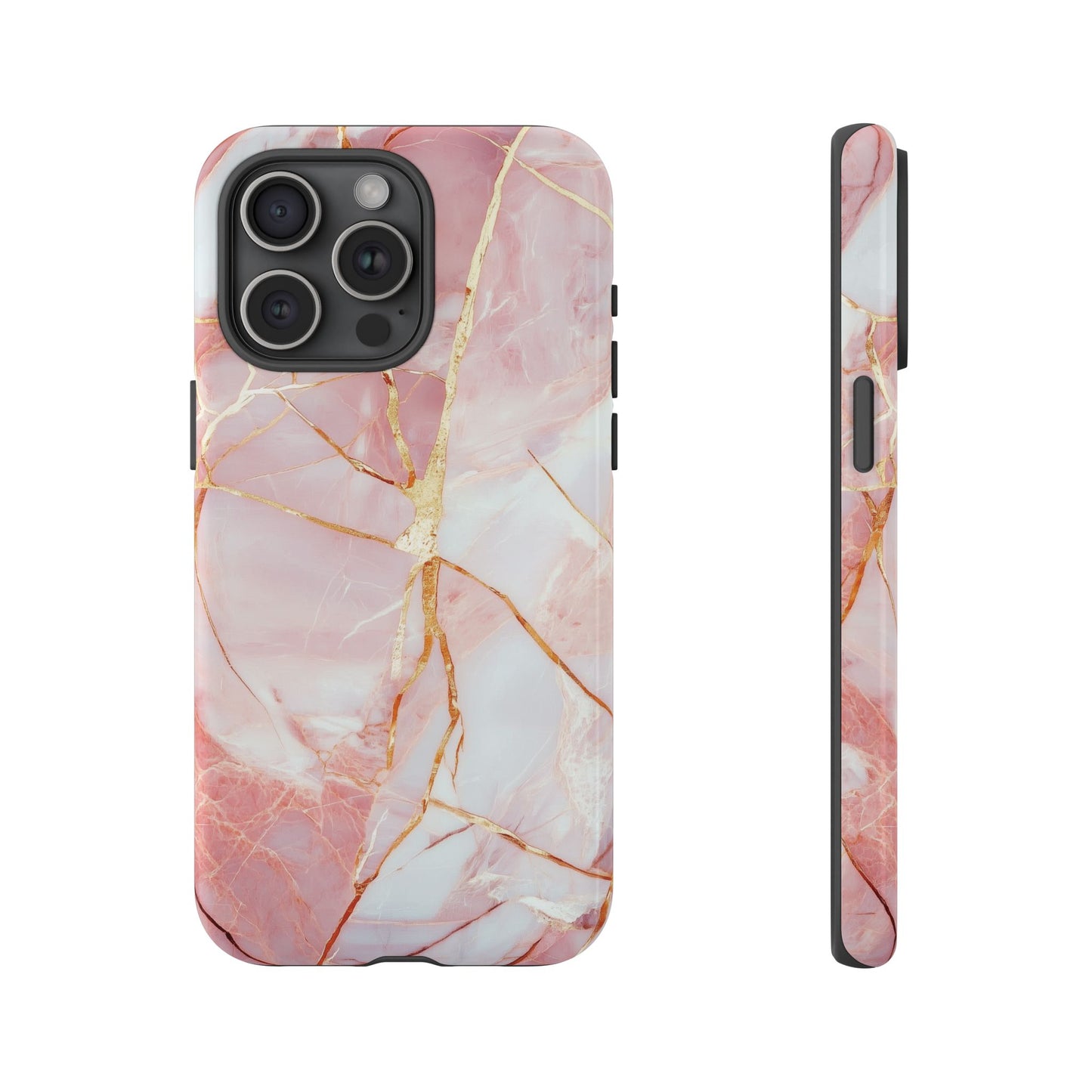 Rose Marble Phone Case - Pink Tough Case