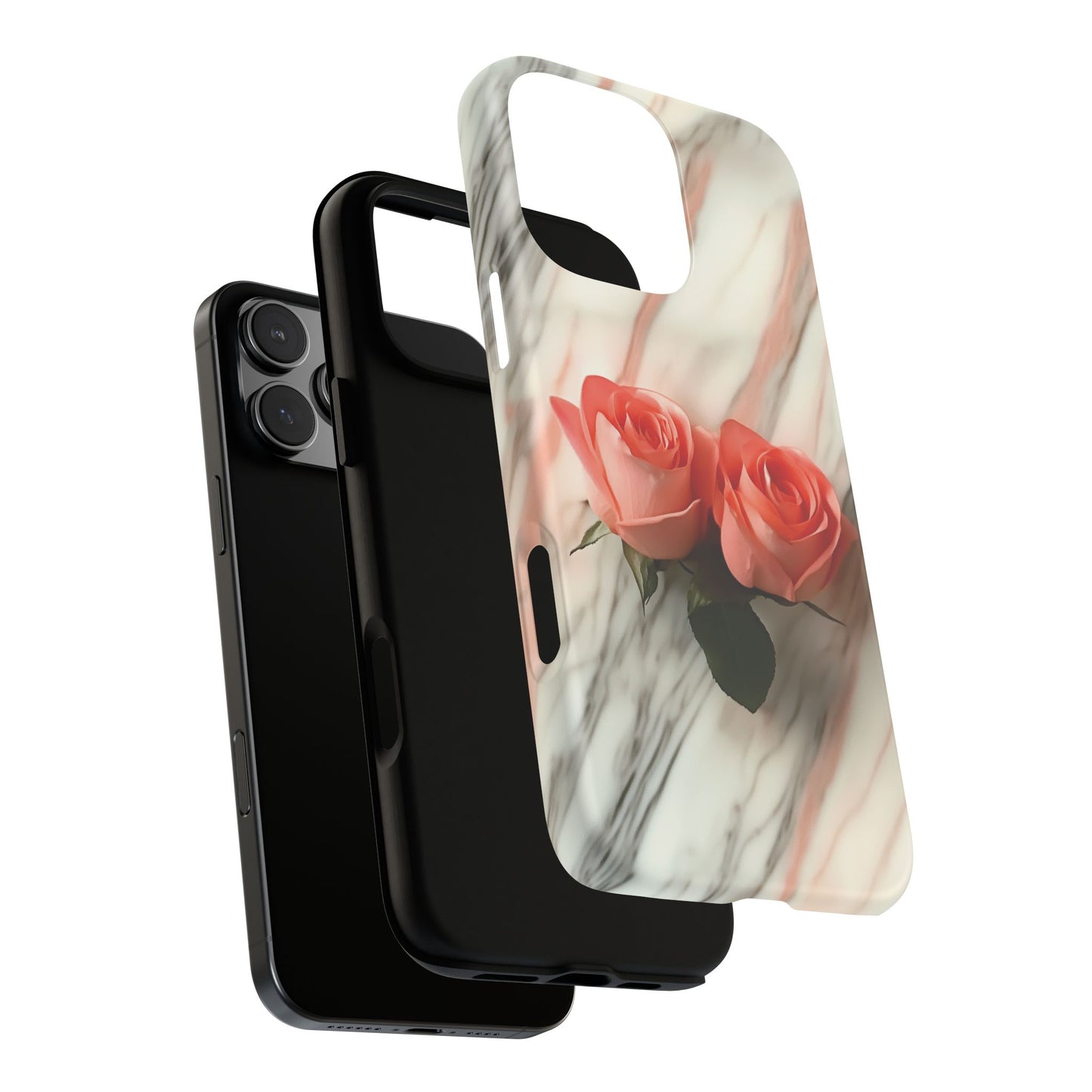 Pink Roses Phone Case - Rose Marble Tough Case