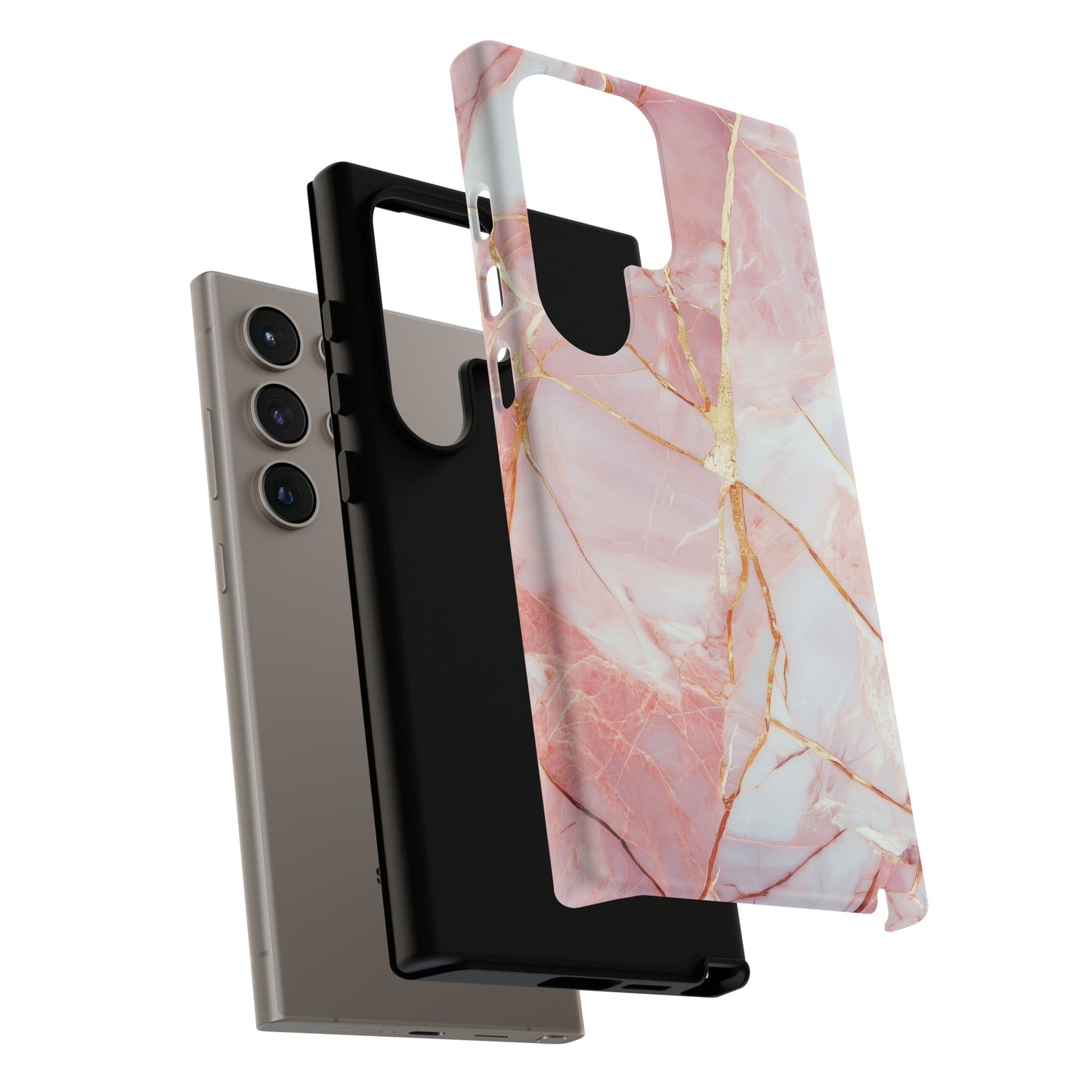 Rose Marble Phone Case - Pink Tough Case