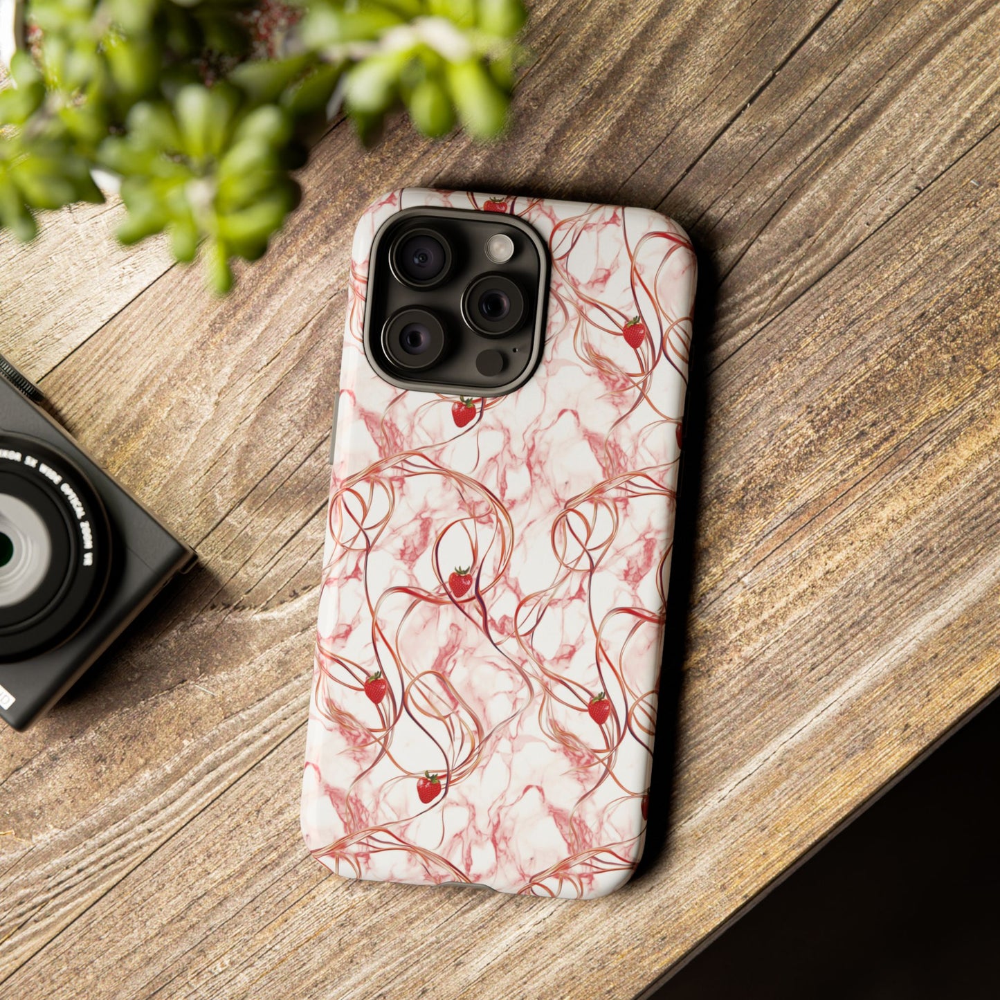 Strawberry Marble Phone Case - Tough Case