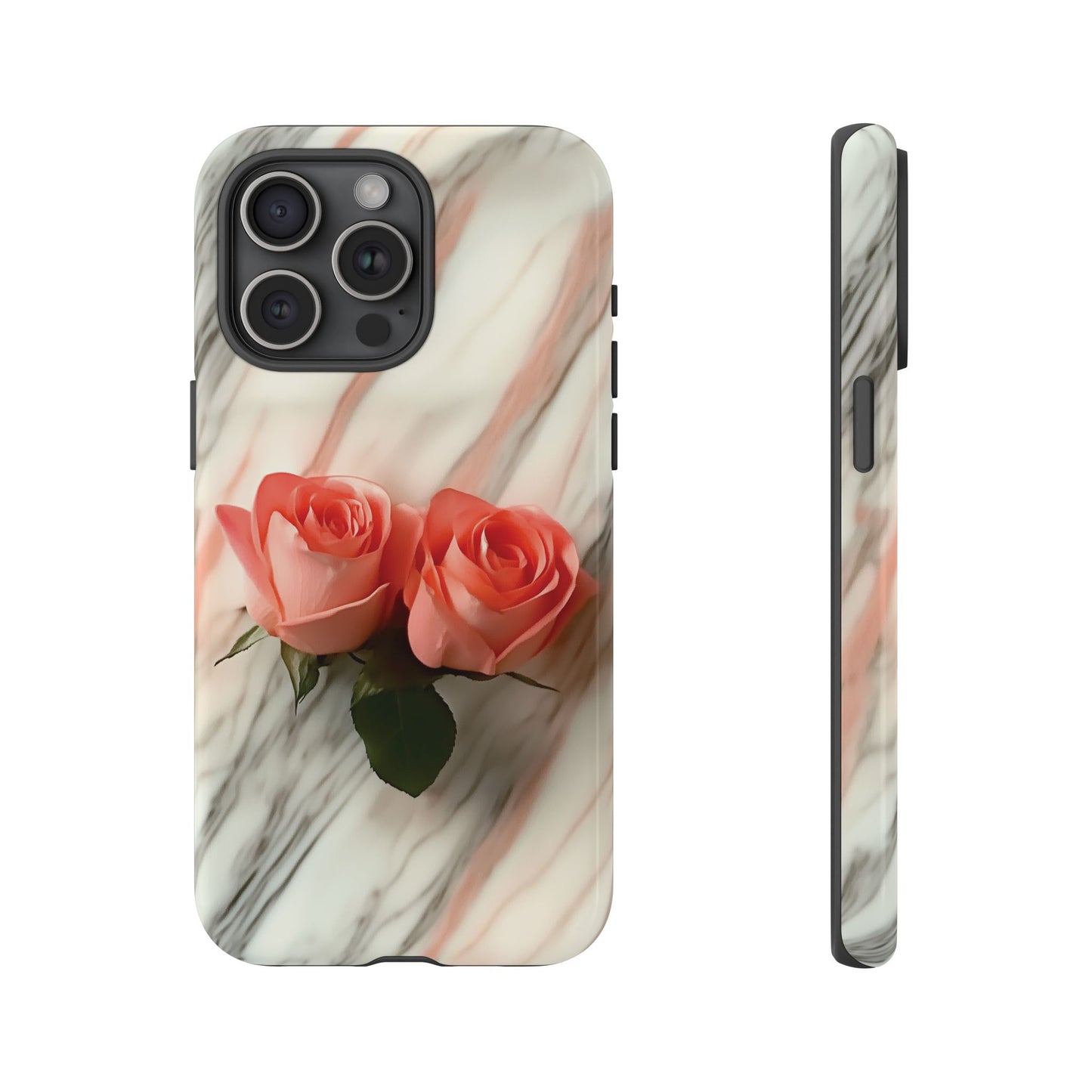 Pink Roses Phone Case - Rose Marble Tough Case