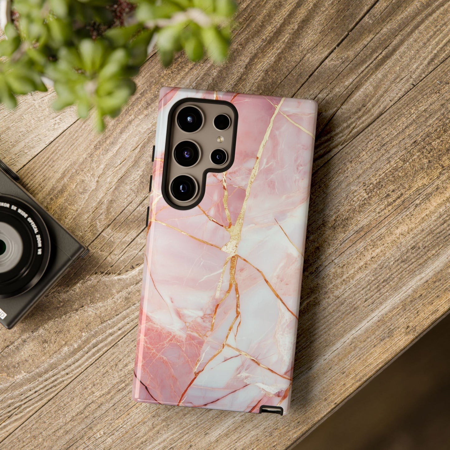 Rose Marble Phone Case - Pink Tough Case