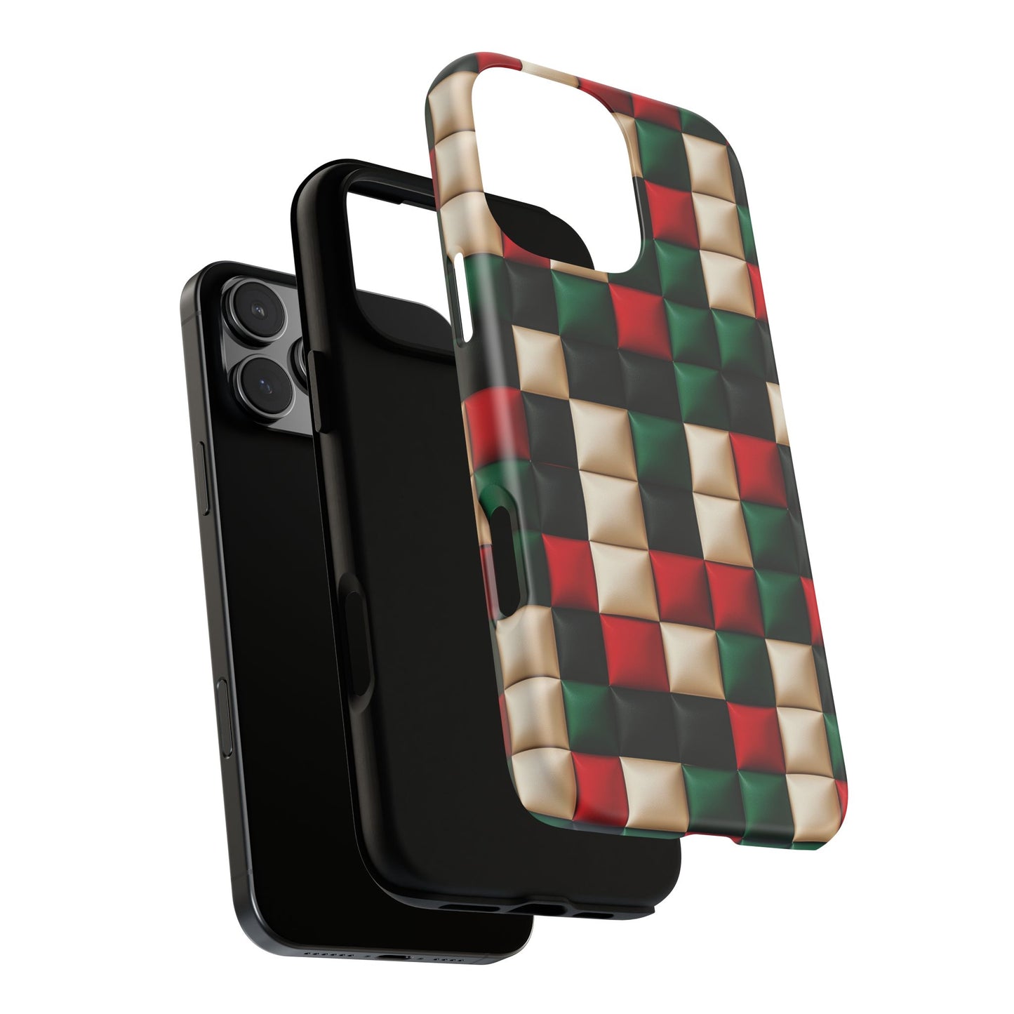 Christmas Pattern Phone Case, Christmas Colors Mobile Case, Festive iPhone 16 Pro Max Tough Case, Samsung Galaxy, Pixel, iPhone 15 MagSafe