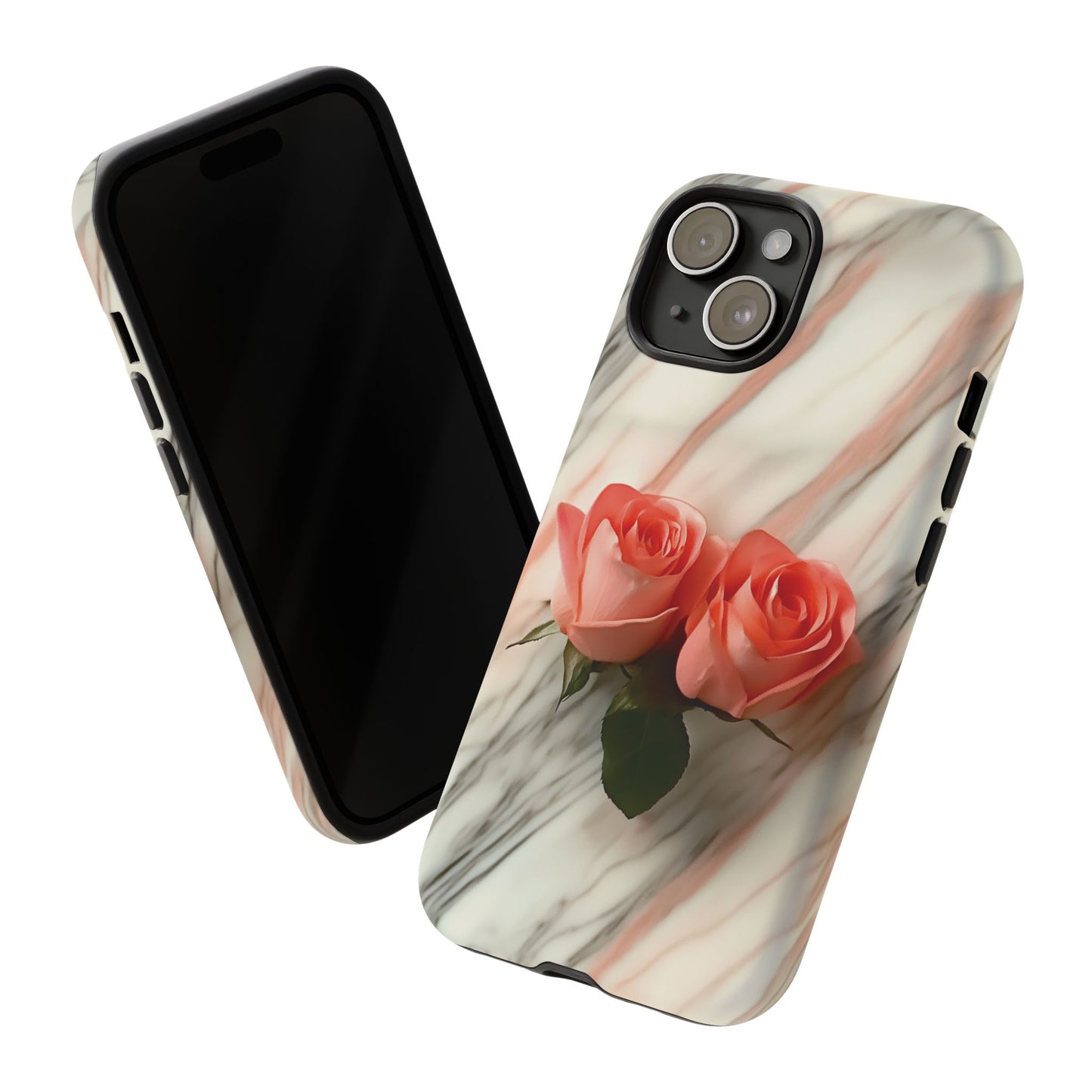 Pink Roses Phone Case - Rose Marble Tough Case