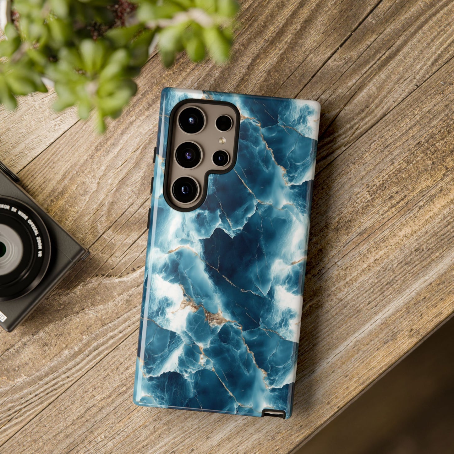 Ocean Marble Phone Case - Blue Waves Tough Case