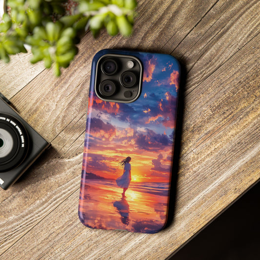 Beach Sunset iPhone Case, Ocean Sunset Mobile Case, iPhone 16 Pro Max Tough Case, Samsung Galaxy, Pixel, iPhone 15 MagSafe, Beach Phone Case