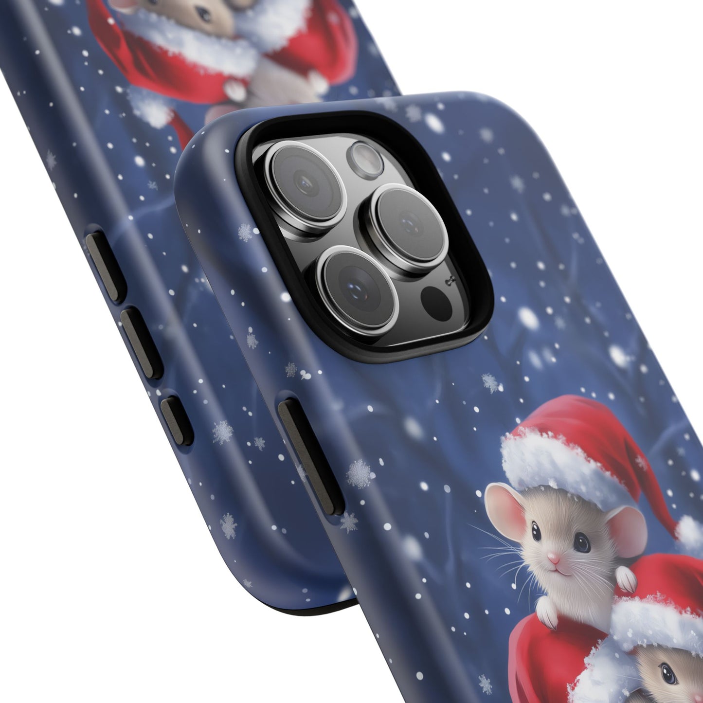 Santa Mice iPhone Case, Christmas Mouse Mobile Case, Snow Mice iPhone 16 Pro Max Tough Case, Samsung Galaxy, Pixel, iPhone 15 MagSafe