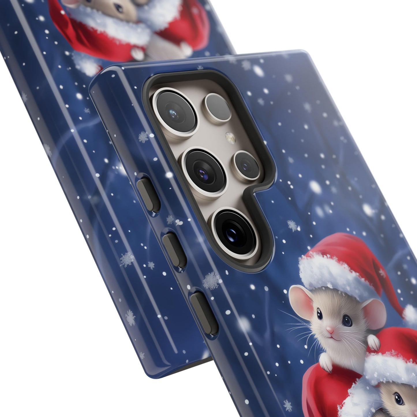 Santa Mice iPhone Case, Christmas Mouse Mobile Case, Snow Mice iPhone 16 Pro Max Tough Case, Samsung Galaxy, Pixel, iPhone 15 MagSafe