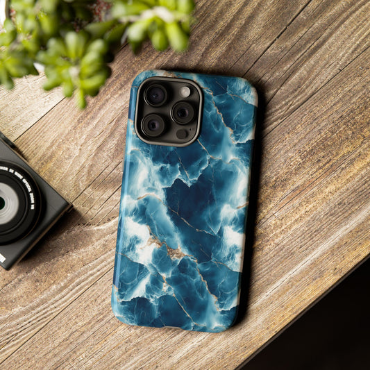 Ocean Marble Phone Case - Blue Waves Tough Case