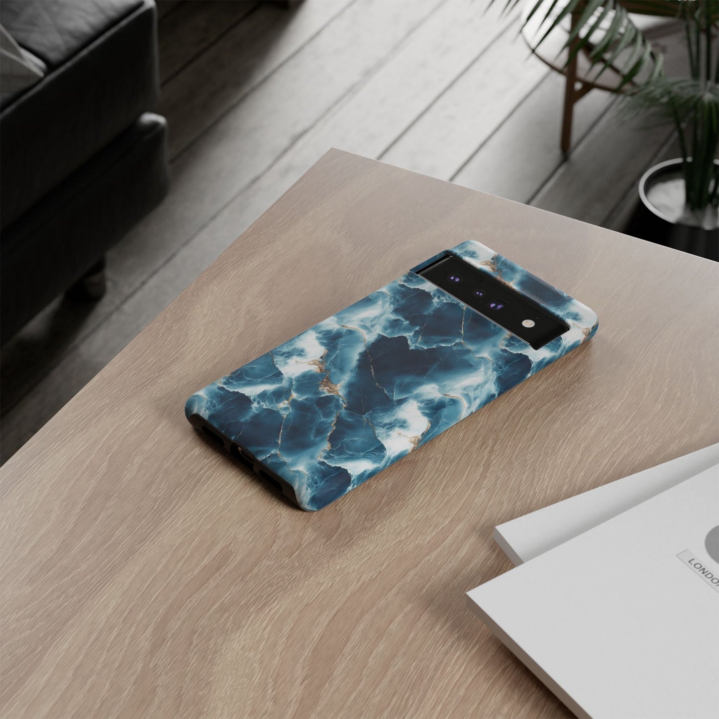 Ocean Marble Phone Case - Blue Waves Tough Case