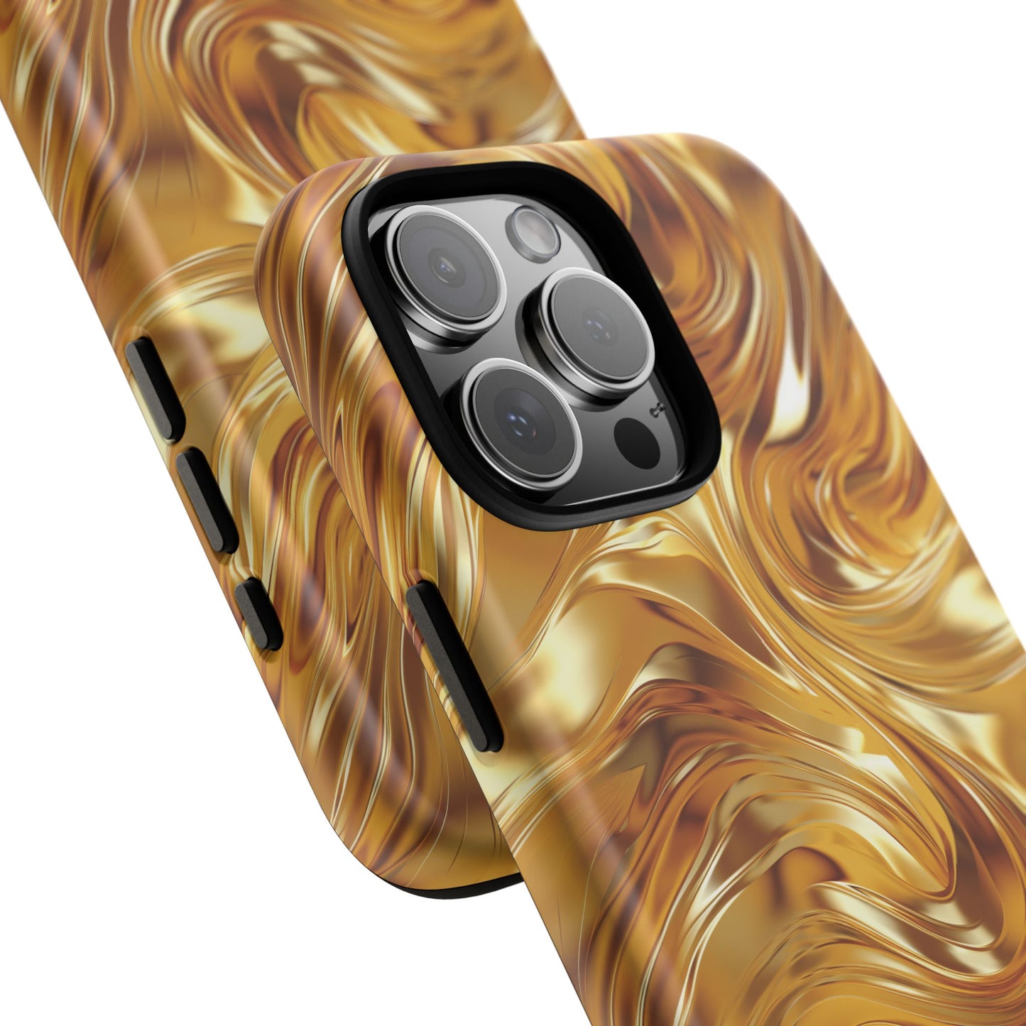 Golden Swirl Phone Case, Luxury Gold Mobile Case, Beautiful iPhone 16 Pro Max Tough Case, Samsung Galaxy, Pixel, Trendy iPhone 15 MagSafe