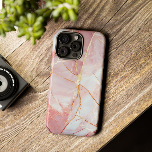 Rose Marble Phone Case - Pink Tough Case