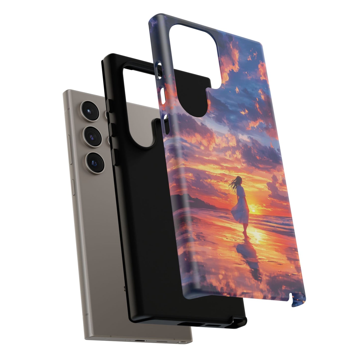 Beach Sunset iPhone Case, Ocean Sunset Mobile Case, iPhone 16 Pro Max Tough Case, Samsung Galaxy, Pixel, iPhone 15 MagSafe, Beach Phone Case