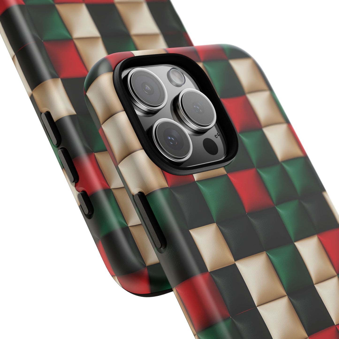 Christmas Pattern Phone Case, Christmas Colors Mobile Case, Festive iPhone 16 Pro Max Tough Case, Samsung Galaxy, Pixel, iPhone 15 MagSafe