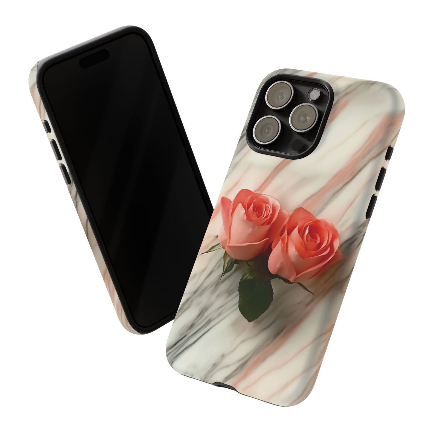 Pink Roses Phone Case - Rose Marble Tough Case