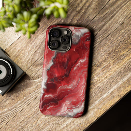 Red Marble Phone Case - Trendy Tough Case