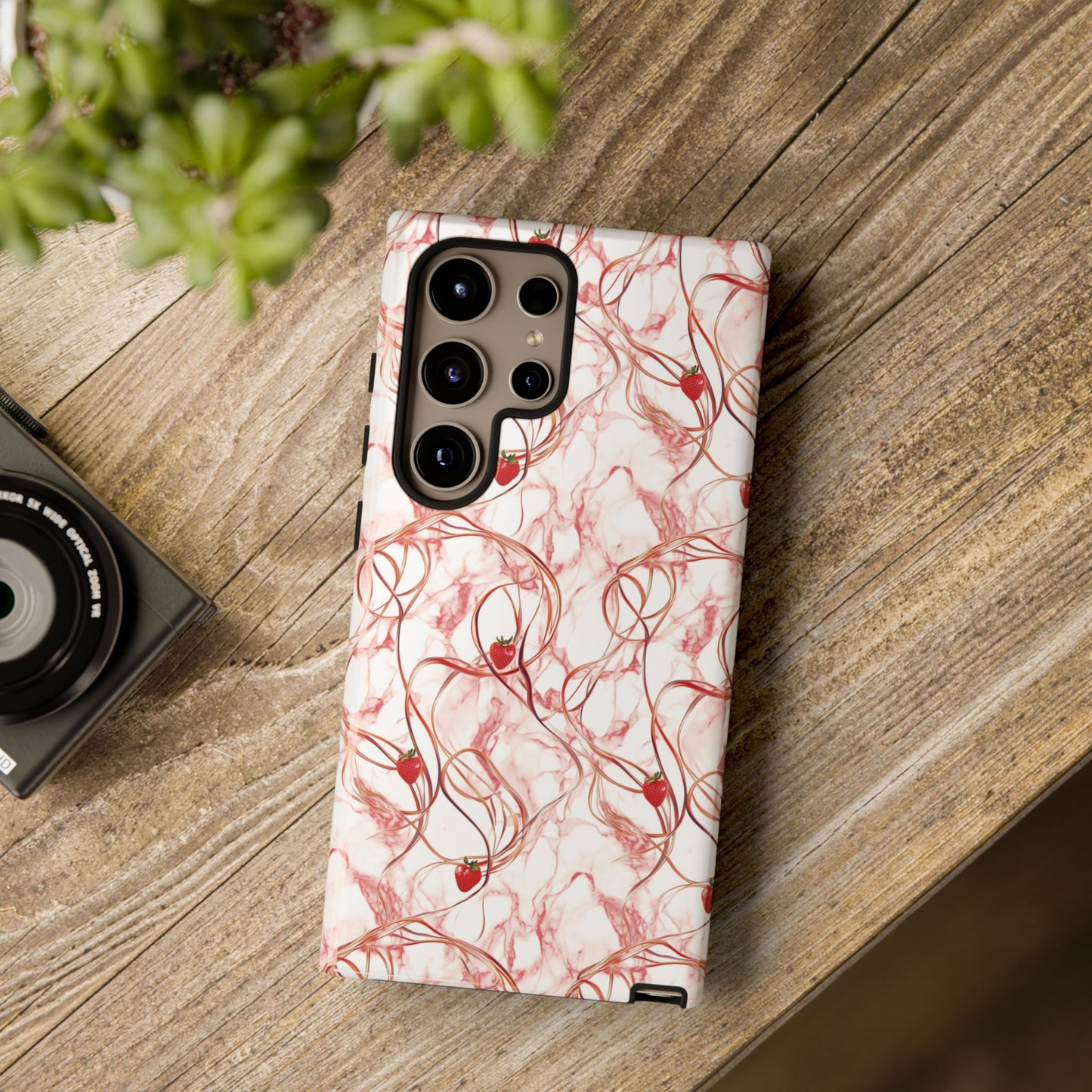 Strawberry Marble Phone Case - Tough Case