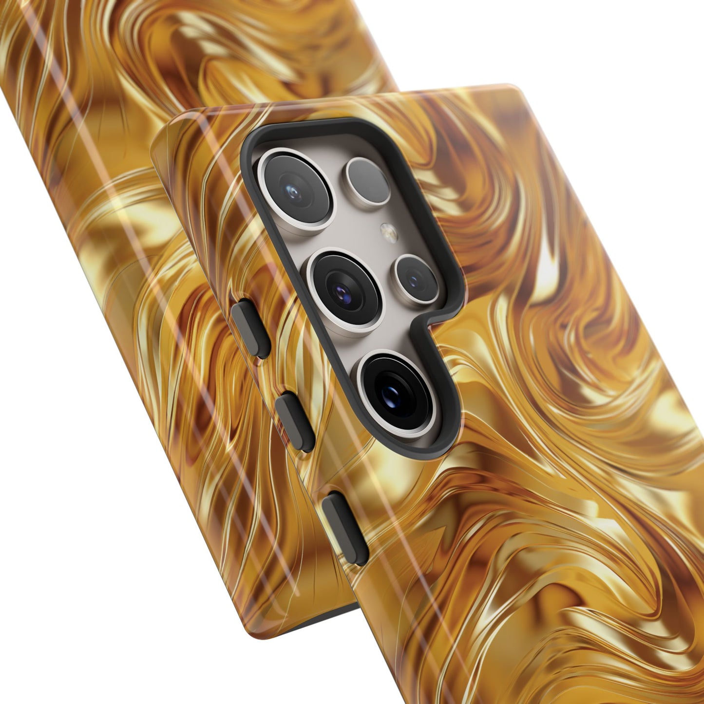 Golden Swirl Phone Case, Luxury Gold Mobile Case, Beautiful iPhone 16 Pro Max Tough Case, Samsung Galaxy, Pixel, Trendy iPhone 15 MagSafe