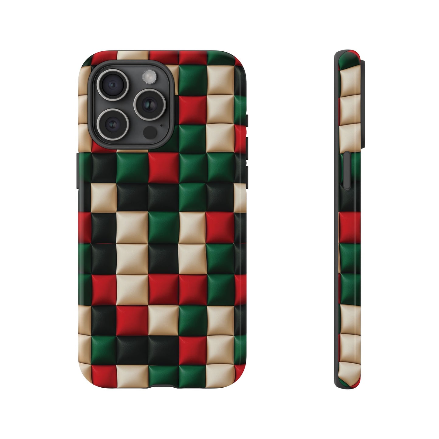 Christmas Pattern Phone Case, Christmas Colors Mobile Case, Festive iPhone 16 Pro Max Tough Case, Samsung Galaxy, Pixel, iPhone 15 MagSafe