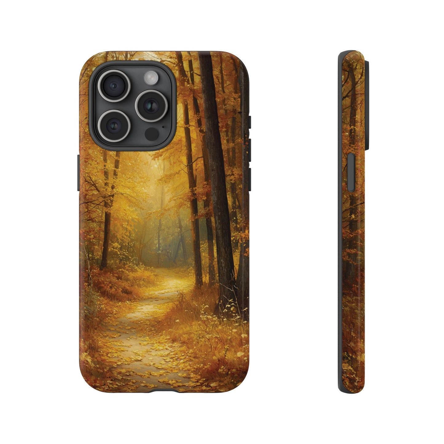 Autumn Forest Phone Case, Golden Path Fall iPhone Cover, Gift for Nature Lover, iPhone 15 14 13 Tough Case, Samsung Galaxy, Google Pixel