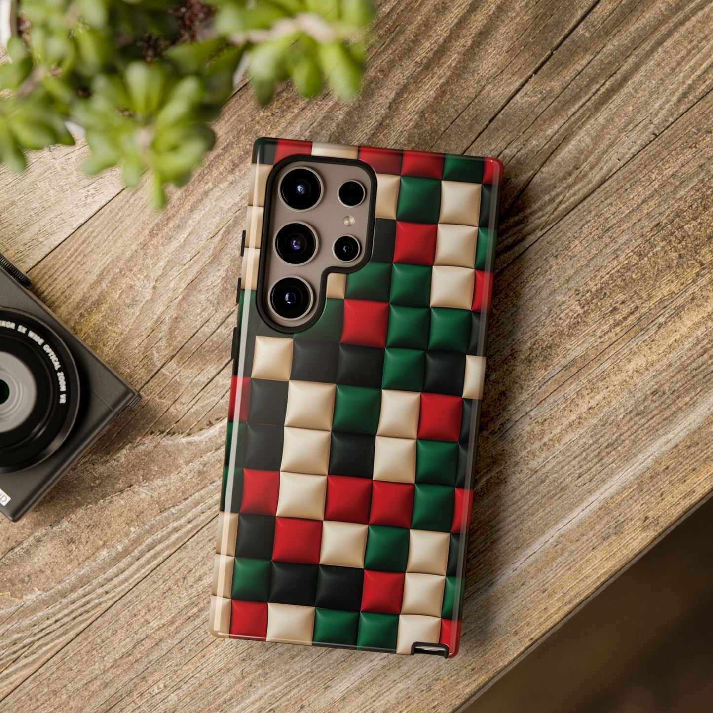 Christmas Pattern Phone Case, Christmas Colors Mobile Case, Festive iPhone 16 Pro Max Tough Case, Samsung Galaxy, Pixel, iPhone 15 MagSafe